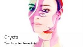  Presentation with fashion - Beautiful slides featuring young-beautiful-woman-double-exposure backdrop and a sky blue colored foreground