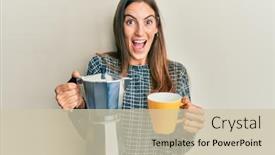  Presentation with italian - Presentation featuring young-beautiful-woman-drinking-italian background and a soft green colored foreground