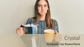  Presentation with italian language - Presentation theme having young-beautiful-woman-drinking-italian background and a soft green colored foreground