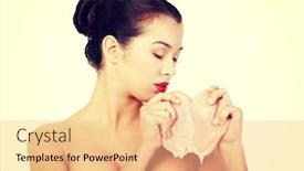  Presentation with raw meat - Cool new PPT layouts with young beautiful woman eating raw chicken meat backdrop and a lemonade colored foreground