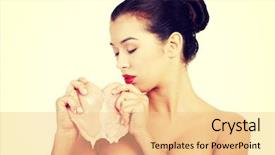  Presentation with raw meat - Cool new PPT theme with young beautiful woman eating raw chicken meat backdrop and a lemonade colored foreground