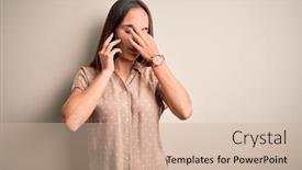  Presentation with frustration - Amazing presentation theme having young-beautiful-woman-having-conversation backdrop and a soft green colored foreground