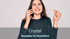  Presentation with emotion - Cool new slide deck with young-beautiful-woman-having backdrop and a tawny brown colored foreground