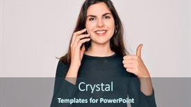  Presentation with fingers - Audience pleasing presentation theme consisting of young-beautiful-woman-having backdrop and a tawny brown colored foreground