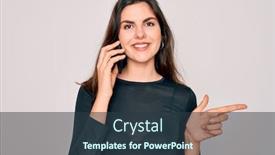  Presentation with finger - Presentation theme consisting of young-beautiful-woman-having background and a tawny brown colored foreground