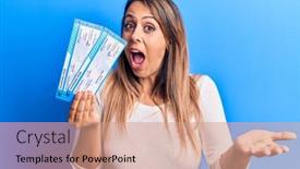  Presentation with airline - Slides with young-beautiful-woman-holding-airline background and a coral colored foreground