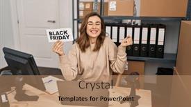  Presentation with friday - Presentation featuring young-beautiful-woman-holding-black background and a coral colored foreground