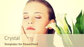  Presentation with calla - Cool new theme with young beautiful woman holding calla backdrop and a cream colored foreground