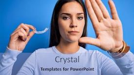  Presentation with dental - Amazing theme having young-beautiful-woman-holding-dental backdrop and a light blue colored foreground