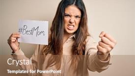  Presentation with young mothers - Amazing slide set having young-beautiful-woman-holding-paper backdrop and a coral colored foreground