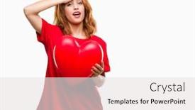  Presentation with red - Slides having young-beautiful-woman-holding-red background and a white colored foreground