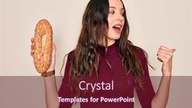 Presentation with cereal - Colorful PPT theme enhanced with young-beautiful-woman-holding-wholemeal backdrop and a tawny brown colored foreground