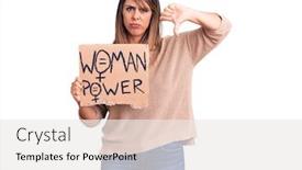  Presentation with negative - Audience pleasing slide set consisting of young-beautiful-woman-holding-woman backdrop and a white colored foreground