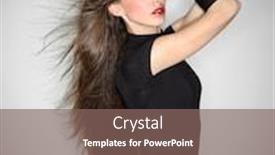  Presentation with flash - Cool new PPT theme with young beautiful woman in black combi dress and velvet gloves holding her hairs ring flash studio portrait backdrop and a violet colored foreground