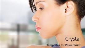  Presentation with depression - Presentation theme enhanced with young beautiful woman in depression background and a coral colored foreground