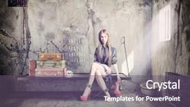  Presentation with jail - Audience pleasing presentation design consisting of young beautiful woman in jail backdrop and a gray colored foreground