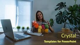  Presentation with blog - Amazing presentation design having young-beautiful-woman-leads backdrop and a tawny brown colored foreground