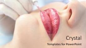  Presentation with salon - Presentation theme having young beautiful woman making permanent background and a lemonade colored foreground