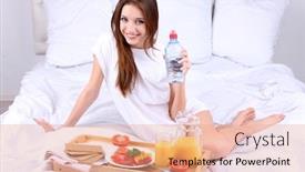  Presentation with light - Colorful presentation design enhanced with young-beautiful-woman-on-bed backdrop and a  colored foreground