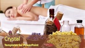  Presentation with still life crucifixion table - Cool new slides with young beautiful woman on massage backdrop and a tawny brown colored foreground
