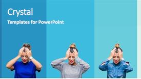  Presentation with beautiful midnight sun over - Amazing theme having young beautiful woman over blue backdrop and a teal colored foreground