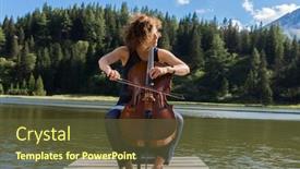  Presentation with beautiful nature - Slide set enhanced with young-beautiful-woman-playing background and a tawny brown colored foreground