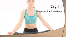  Presentation with meditations yoga and reiki - PPT layouts with young beautiful woman practicing yoga background and a  colored foreground