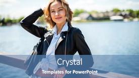  Presentation with relaxing - Presentation having young-beautiful-woman-relaxing background and a  colored foreground