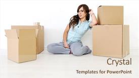  Presentation with sportswoman boxing woman - Presentation with young beautiful woman sitting leaning background and a  colored foreground