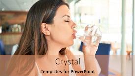  Presentation with summer drinking water - PPT layouts with young-beautiful-woman-sitting background and a coral colored foreground