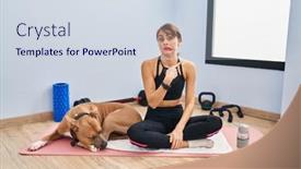  Presentation with forefinger - Slides having young-beautiful-woman-sitting background and a sky blue colored foreground