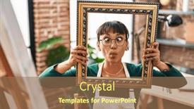  Presentation with crazy - Slide deck consisting of young-beautiful-woman-sitting background and a coral colored foreground