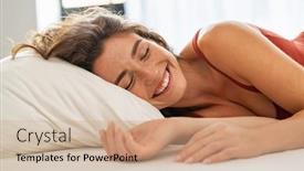  Presentation with sleeping - Audience pleasing PPT layouts consisting of young-beautiful-woman-sleeping backdrop and a coral colored foreground