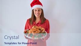  Presentation with thanksgiving - Colorful presentation design enhanced with young-beautiful-woman-smiling-proud backdrop and a sky blue colored foreground