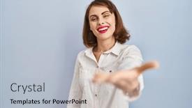  Presentation with blue handshake - 