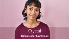  Presentation with pink simple - Presentation design featuring young-beautiful-woman-standing-over background and a violet colored foreground