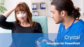  Presentation with plastic surgery - Colorful slide deck enhanced with young-beautiful-woman-visiting-doctor backdrop and a teal colored foreground