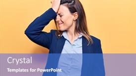  Presentation with memory - Slide set consisting of young-beautiful-woman-wearing-business background and a teal colored foreground