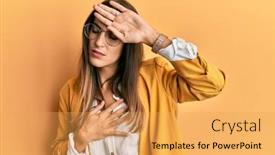  Presentation with flu virus - Beautiful slides featuring young-beautiful-woman-wearing-business backdrop and a yellow colored foreground