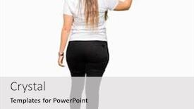  Presentation with finger - Slide deck featuring indian election - young beautiful woman wearing casual background and a light gray colored foreground