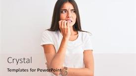  Presentation with anxiety - Audience pleasing PPT layouts consisting of young-beautiful-woman-wearing-casual backdrop and a lemonade colored foreground