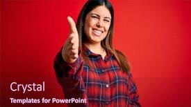  Presentation with business casual - Colorful slide set enhanced with young-beautiful-woman-wearing-casual backdrop and a tawny brown colored foreground