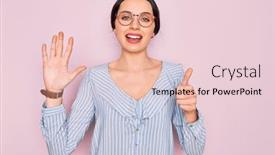  Presentation with casual young people - PPT theme having young-beautiful-woman-wearing-casual background and a lemonade colored foreground