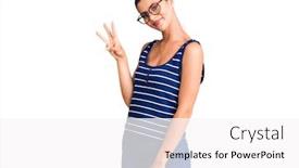  Presentation with number - Presentation theme having young-beautiful-woman-wearing-casual background and a white colored foreground