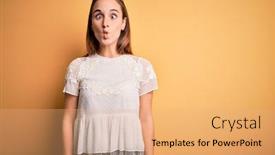  Presentation with lips - Presentation having young-beautiful-woman-wearing-casual background and a coral colored foreground