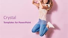  Presentation with shape heart - PPT theme featuring young-beautiful-woman-wearing-casual background and a lemonade colored foreground