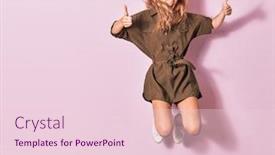  Presentation with clothes - Beautiful slides featuring young-beautiful-woman-wearing-casual backdrop and a lemonade colored foreground