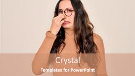  Presentation with bad breath - PPT layouts featuring young-beautiful-woman-wearing-casual background and a coral colored foreground