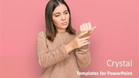  Presentation with inflammation - PPT theme with young-beautiful-woman-wearing-casual background and a coral colored foreground