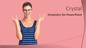  Presentation with rock music - Colorful slides enhanced with young-beautiful-woman-wearing-casual backdrop and a coral colored foreground